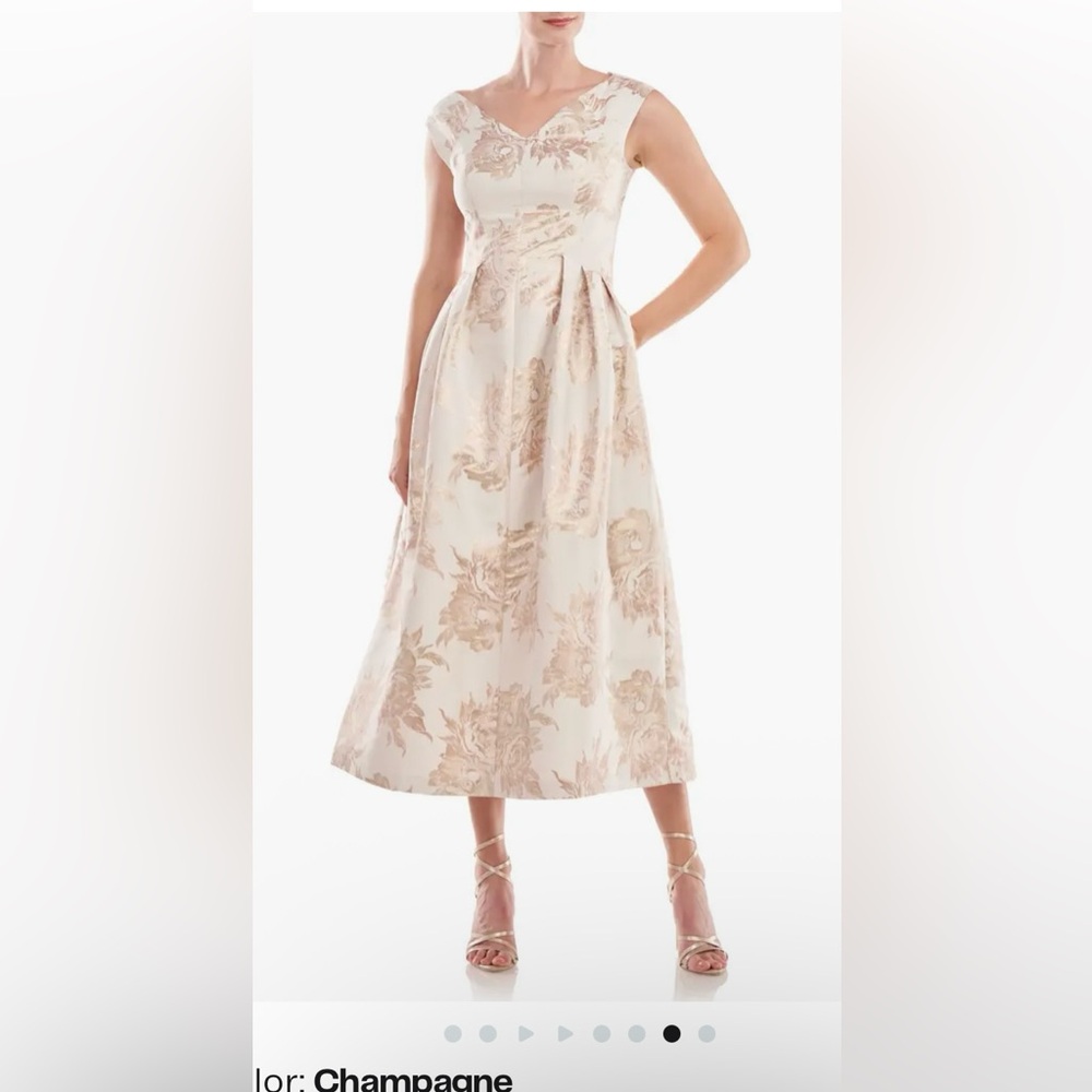Jacquard midi cocktail dress